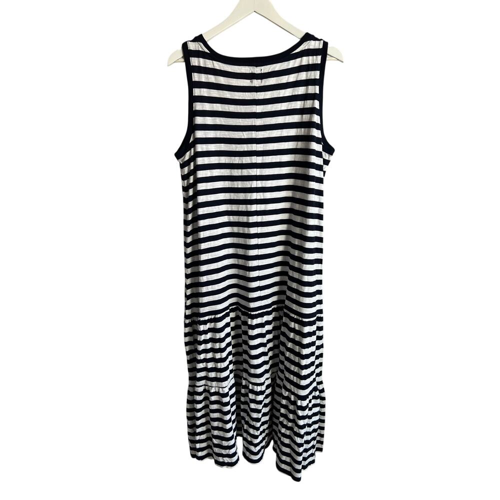 GAP WOMENS SIZE XLARGE COTTON TANK TIERED STRIPE SUNDRESS NAVY WHITE NEW - Picture 3 of 10